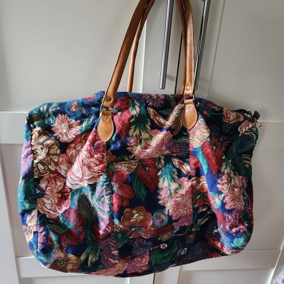 Handbags - Floral Canvas Overnight Duffle Bag